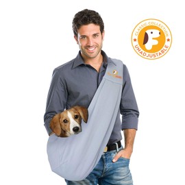 FurryFido Reversible Pet Sling Carrier for Cats Dogs up to 13+ lbs, Grey
