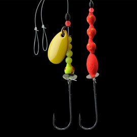 Jenzi DEGA Follower Leader for Butt Spoons, Various Designs, 35 cm or 70 cm Length, Hook Size 1 or 2, Diameter 0.35 mm or 0.40 mm (E)