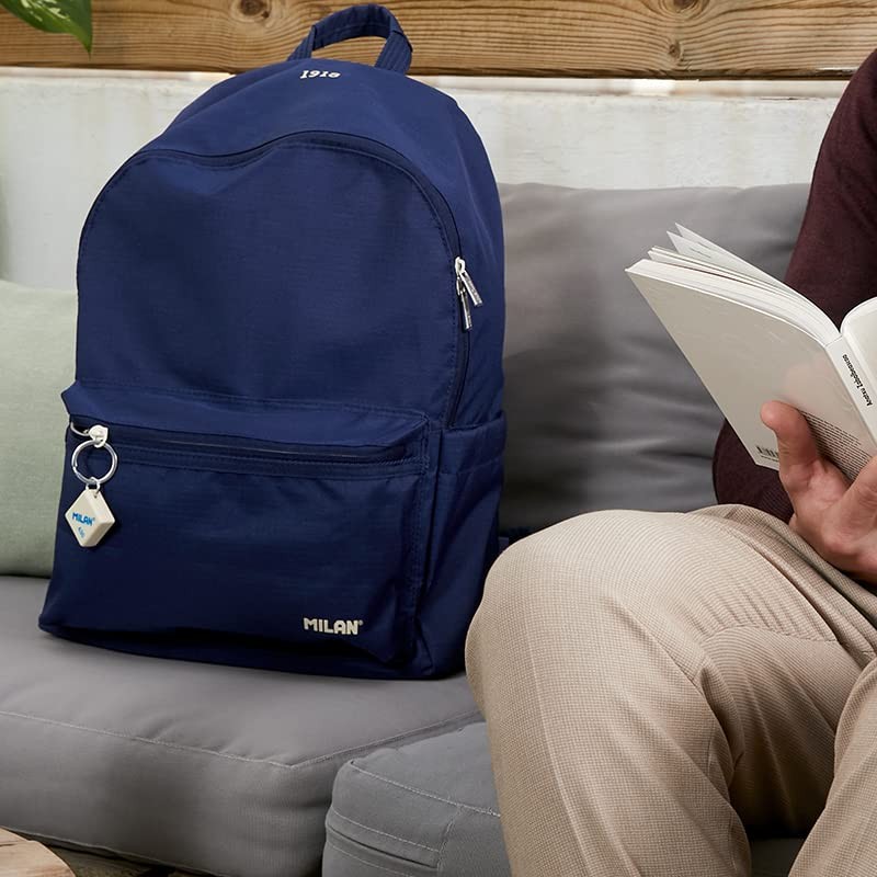 MILAN 624605SNCB School Backpack 2 Zips (22L) 1918 Series, Navy