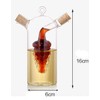ELETON Grape Motif Oil and Vinegar Cruet Dispenser Bottle,Clear Borosilicate