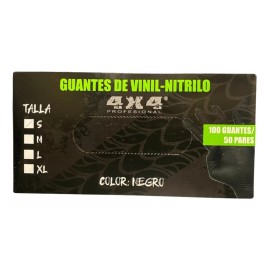 4x4 100 Guantes Vinil-nitrilo Negro Medianos 4x4 Profesional