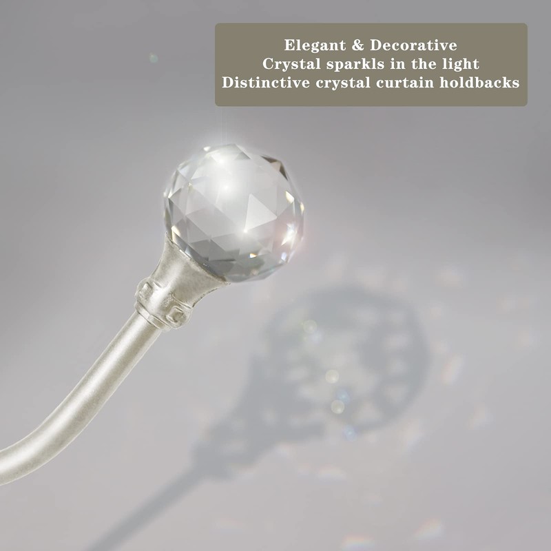 Curtain Holdbacks, Crystal Curtain Holdbacks, Curtain Tieback Hooks Silver Curtain