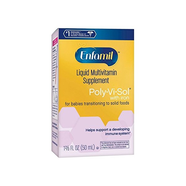 Enfamil Poly Vi Sol Multivitamin Supplement Drops With Iron For Infants And Toddlers, 50 Ml