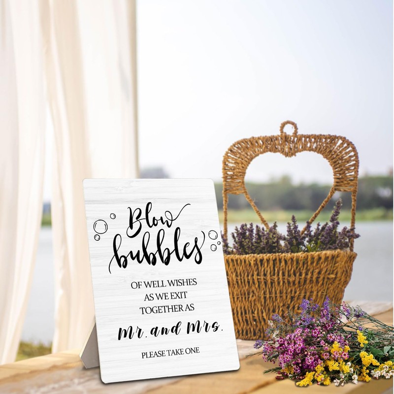 Blow Bubbles Wedding Sign, Mr. and Mrs. Newlyweds Blow Bubbles