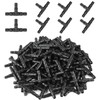 Rolcoassuns 100pcs Drip Irrigation 1/4" Universal Barbed Tee Fittings, 1/4