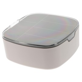 TEHAUX Cable Storage Box with Lid Dustproof Organizer for Power Cords Data Cables Earphone Storage Compact Desktop Cord Management Light Grey