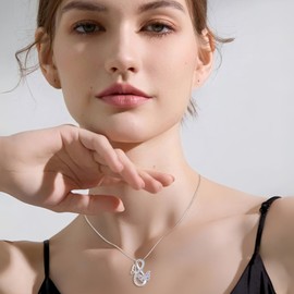Lwsary Infinity Butterfly Necklace 925 Sterling Silver Alexandrite Pendant Necklace June Birthstone Jewelry for Women