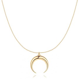 MARLION JEWELS 925 Silver Necklace with Inverted Moon Design for Women Silver Chain Ideal Gift Necklace for Women Jewellery Women, Gold - silver
