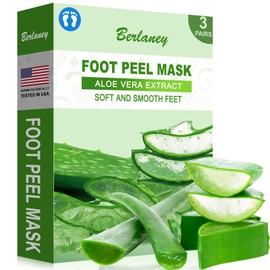 Berlaney Foot Peeling Mask - Pro Callus Remover with Aloe Vera Extract for Rough Cracked Dry Feet - Dead Skin Remove, 3Pairs