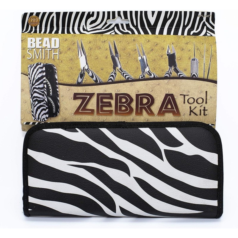 The Beadsmith Zebra Print Tool Kit – 6 Pieces: Chain,
