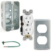 Outlet Box Kit, 2x4'' Utility Electrical Box, Duplex Receptacle 2x4''