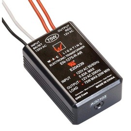 WAC Lighting EN-1275-R-AR Electronic Transformer, 120V - 12V 75W Max