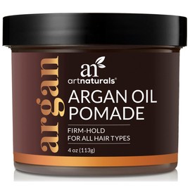 Artnaturals Professional Argan Oil Pomade - (4 Oz / 113g) - Strong Hold for All Hair Types - Natural Styling Formula for Men and Women - Made in USA - for Thick, Straight and Curly Hair