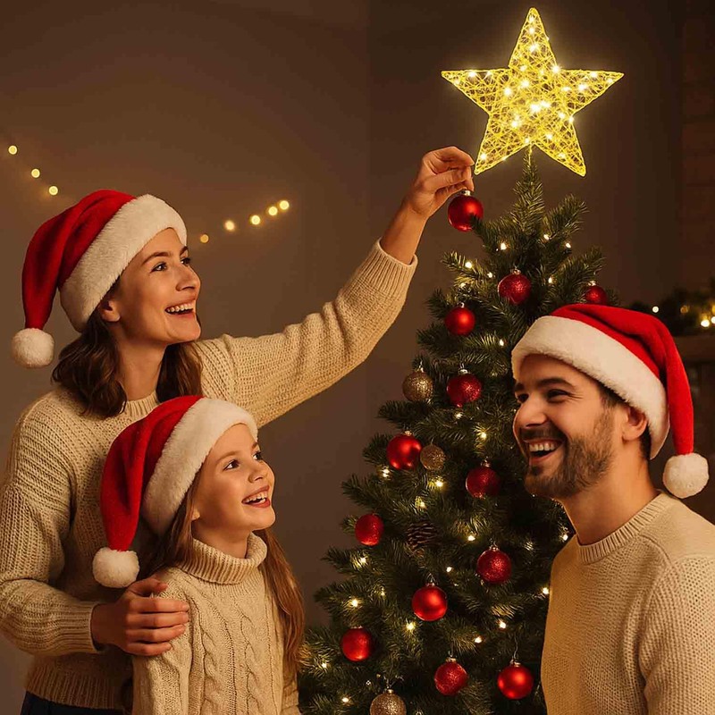 Christmas Tree Topper, Tree Topper with 20 LEDs, Christmas Tree