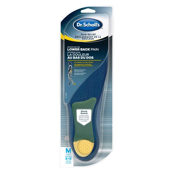 Dr. Scholl's LOWER BACK Pain Relief Orthotics. Clinically Proven Immediate and All-Day Relief of Lower Back Pain (for Men's 8-13)