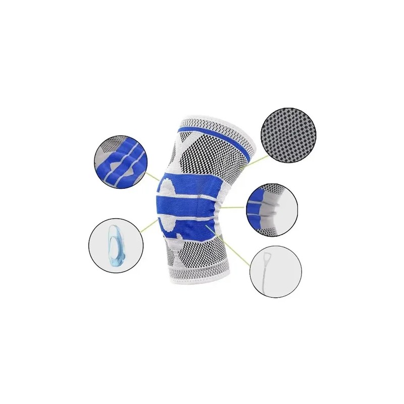 Rodillera Compresión Silicona Patelar Varillas Flex Lateral Talla Xl