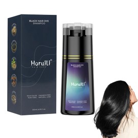 Horuili® Shampoo for Dyeing Hair, Shampoo for Quick Dyeing, Care and Coloring Cream for Hair, Shampoo for Men and Women with Black