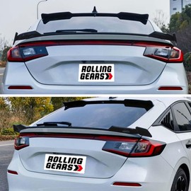 Rolling Gears Trunk Spoiler Compatible with 2022–2025 Honda Civic 11th Gen Hatchback, Carbon Fiber Look MK Type Rear Spoiler Wing Exterior Body Kit