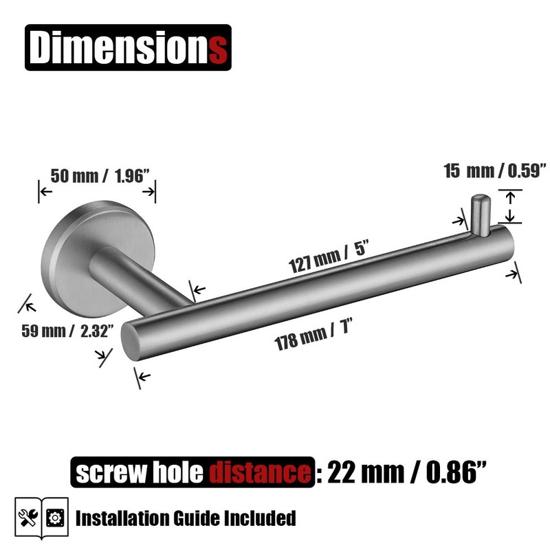 JQK Toilet Paper Holder, 5 Inch 304 Stainless Steel Thick