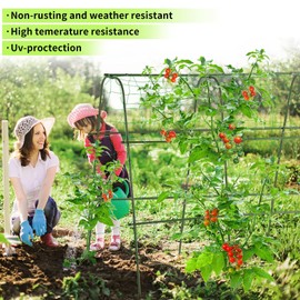 Garden Trellis for Climbing Plants Outdoor，Cucumber Trellis U-Shaped Metal Garden Arch Plant Support with Climbing Net for Vegetable, Flower, Tomato, Bean,Green