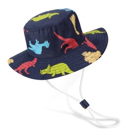 Hifot Baby Sun Hat Children's Sun Hat Baby UV Protection 50 Sun Hat Boy Summer Hat Beach Breathable Summer Hat Children Baby Hat Summer, Dinosaurs