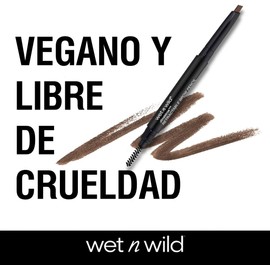 Wet n Wild Lápiz Retráctil para Cejas Medium Brown Maquillaje de Cejas Preciso, Rellena, Define y Peina, Textura Cremosa Fácil Deslizamiento, No transfiere, No se corre, Incluye Cepillo Difuminador, Ideal Para Laminado, Perfilado y Rellenado Compatible co