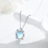 Moonstone Necklace for Women 925 Sterling Silver Star Round Rainbow