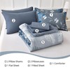 Anibedding Blue Comforter Set California King Size 7 Piece Navy