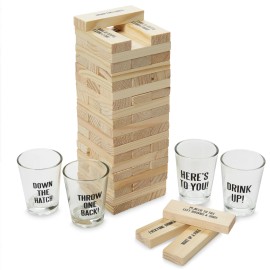 Shot Blocks Party Game 60 Stackable Playing Pieces & 4 Shot Glasses BRAND NEW