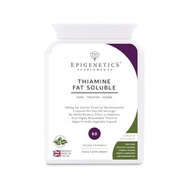 Benfotiamine 500mg | Fat Soluble Vitamin B1 Thiamine Supplement | 60 Vegan Friendly Capsules UK Made | 1 Capsule Daily (2 Month Supply)