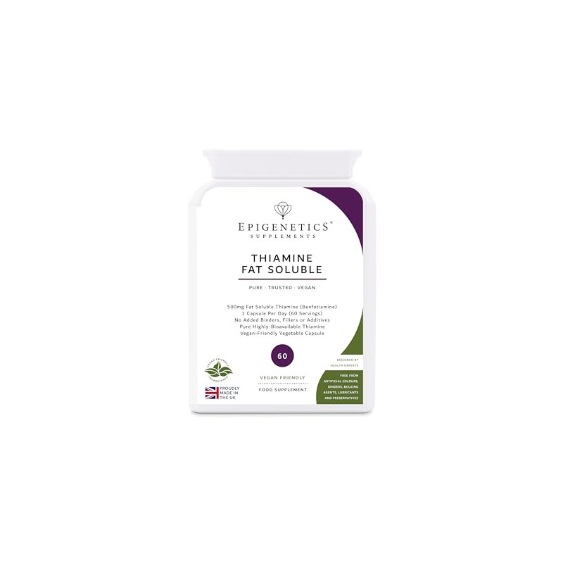 Benfotiamine 500mg | Fat Soluble Vitamin B1 Thiamine Supplement |