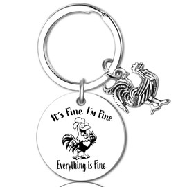 OWIGIU Chicken Keychain White Elephant Gifts for Adults Funny Gag Gift for Adults Chickens Gifts for Chicken Lovers Inappropriate Unusual Gift for Women Men