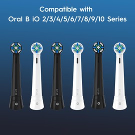 8PCS IO Replacement Heads Compatible with Oral B IO 2/3/4/5/6/7/8/9/10/Deep Clean Series Electric Toothbrush, Brush Heads Compatible with Oral B IO for Teeth Cleaning, Black