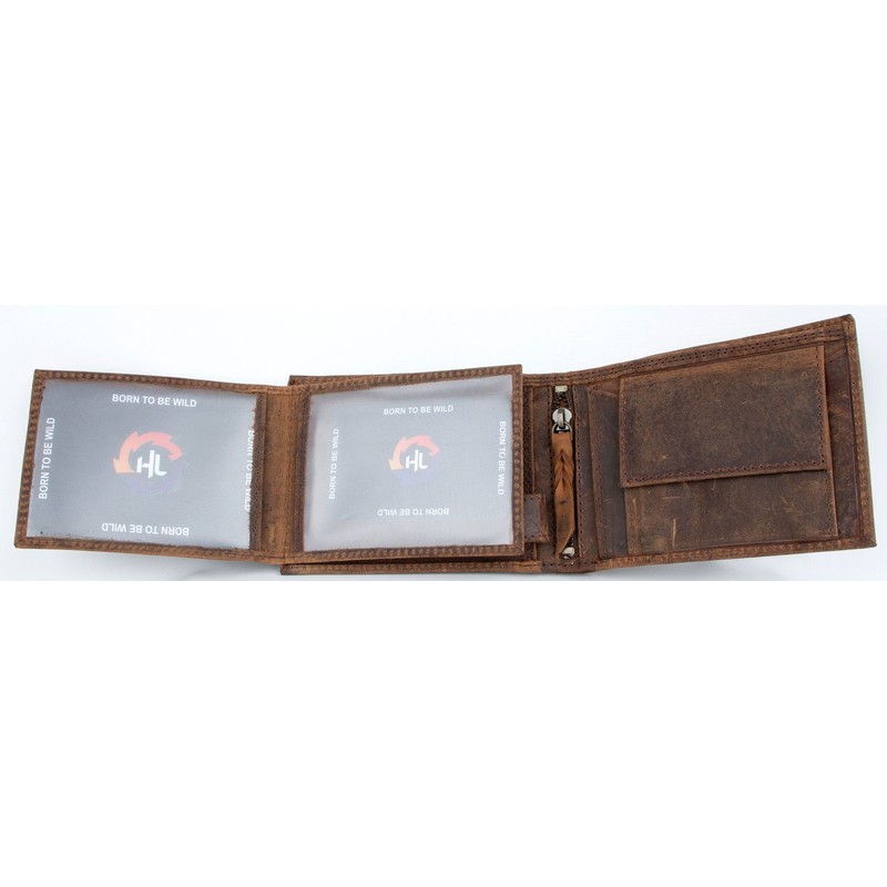 FLW-HL Natural Strong Genuine Leather Wallet with No Logo or