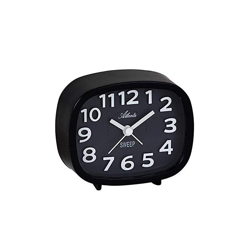 Atlanta Moderner Quarzwecker ohne Ticken Analog Schwarz - 2111-7