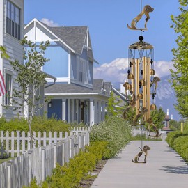 Outside Dog and Cat Wind Chimes Decor, Memorial Wind Chimes, Dog Cat Wind Catcher, Mobile Wind Bells, Bronze Cat Dog Wind Chimes for Home, Yard, Tree, Patio, Garden Decoration, Festival Gifts for Mom