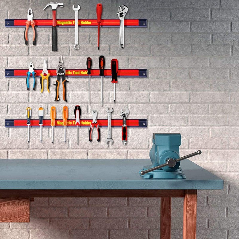 BUSHLY 3 PCS 18” Magnetic Tool Holder, Wall Mounted Tool