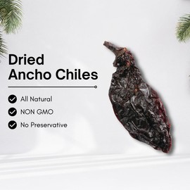 Dried Ancho Chili Peppers 1lb - Whole Natural Mexican Peppers for Mole, Sauces, Stews