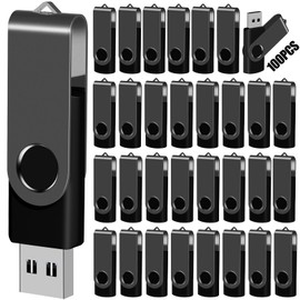 EASTBULL 4GB USB Flash Drive Bulk Thumb Drives 100 Pack with Lanyards USB 2.0 Jump Drive 4GB Memory Sticks Zip Drive Pen Drive for Storage and Backup Black 100PCS 4GB