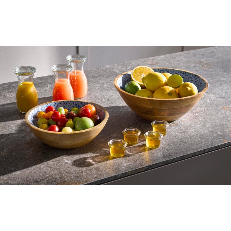 APS 1054 Mango Wood Bowl with Epoxy Resin Coating Inside,