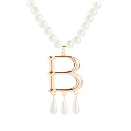 Anne Boleyn Ugly Betty Letter Pearl Necklace，A Niche Design With A Light And Luxurious French Fashion Necklace，Elegant And Minimalist Vintage Silver Necklace
