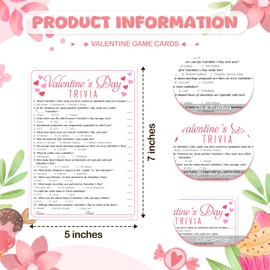 GOLRMC Valentines Game for Adults - 25 Pcs Valentine's Day Games Party Ice Breaker Game - Valentine's Trivia Games Party Favors -A05