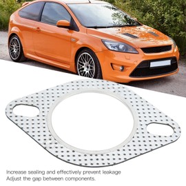 Down Pipe Gasket, Exhaust Gasket, Vibration-Resistant, High Temperature Resistant, 2 Holes, Perforated Steel for 2.25 in/57 mm