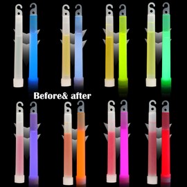 FINGOOO 32 Pcs Glow Sticks Party Packs, Ultra Bright Coloured Large Neon UV Accessories Glow in Dark Glowsticks For Children or Adults(Mixed Colours)