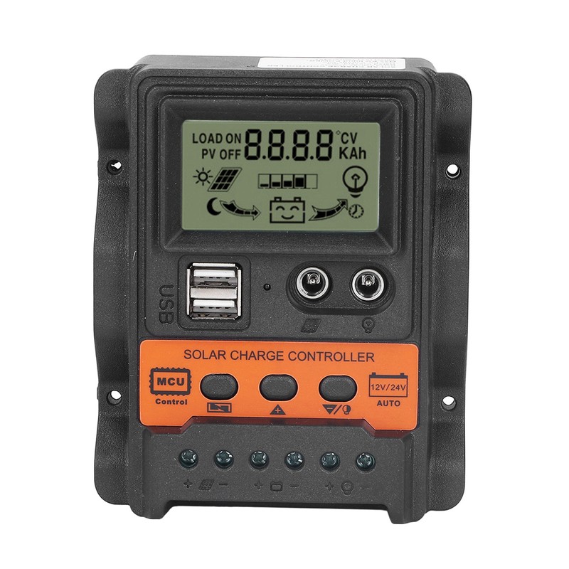 Solar Charge Controller LCD Display 2 USB Output PWM Panel
