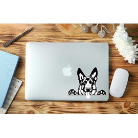 German Shepherd Dog Car Stickers 2-Pack Black White Waterproof Stickers for Laptops Bottles Cars Motorcycles Windows Helmets Walls B004