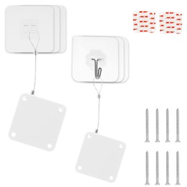 Rierdge 1000g Set of 2 Punch-Free Automatic Sensor Door Closer, Multifunctional Drawstring Auto Door Closer for Residential Commercial Bedroom Room Storm (White)