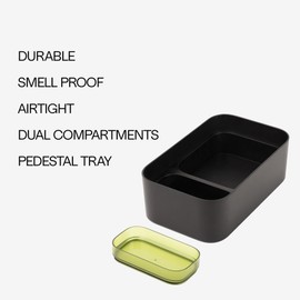 PAX Storage Box – Durable, Smell Proof & Airtight Storage Box with Dual Internal Compartments & Pedestal Tray – Aluminum Lid Doubles as Prep Tray