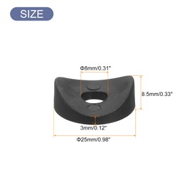 uxcell 25Pcs Plastic Round Washers, 8mm x 25mm x 3mm Black PE Concave Washer Spacer Hardware Machine Fastener for Round Tube Fixing