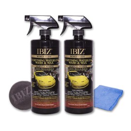 IBIZ® Waterless 64oz Car Wash and Wax – PREMIUM USA Made w/ Carnauba Wax – Non-Abrasive Formula w/ UV & Acid Rain Protection – Clean & Shine Your Car, SUV, Truck, RV or Boat – Best Value